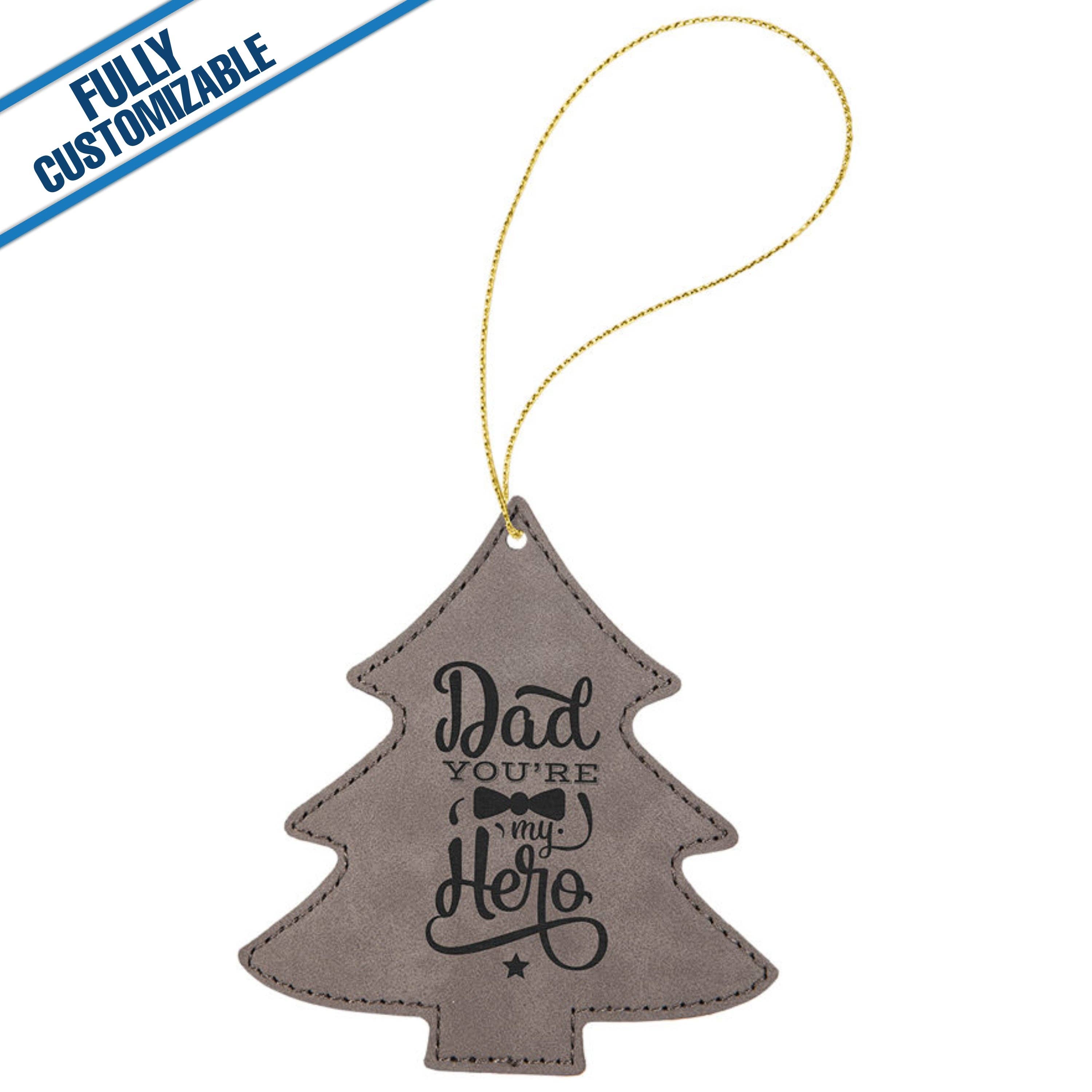 GiftWorksPlus - Wholesale Ornament - Engraved Leatherette Tree Ornament - Fully Customizable4