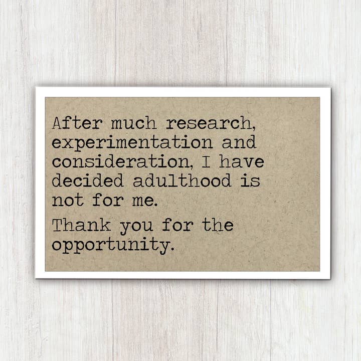 After Research No Adulthood Refrigerator Magnet for wholesale by Says the One