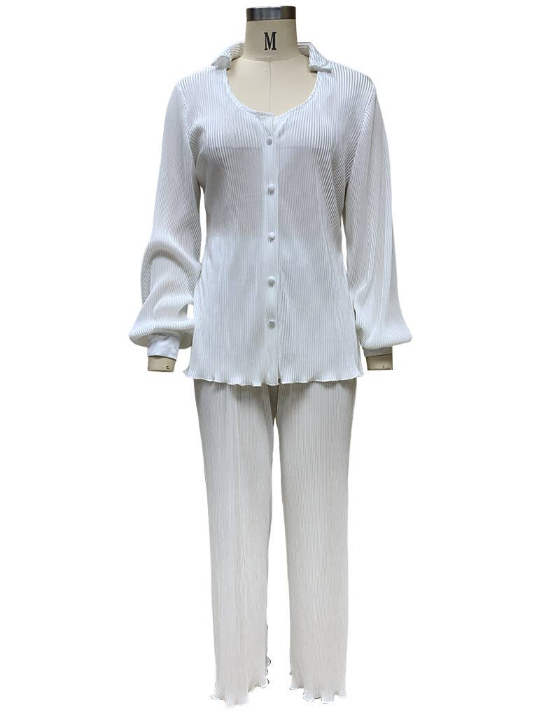 HIDDENBRAND - Wholesale Top & Pant Set (NOT Loungewear) - Women's - Stylish Long-Sleeved Top Loose Trouser Set5