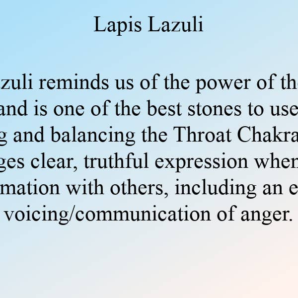 Scheda informativa sul lapislazzuli per la vendita all'ingrosso da parte di The Witch Depot