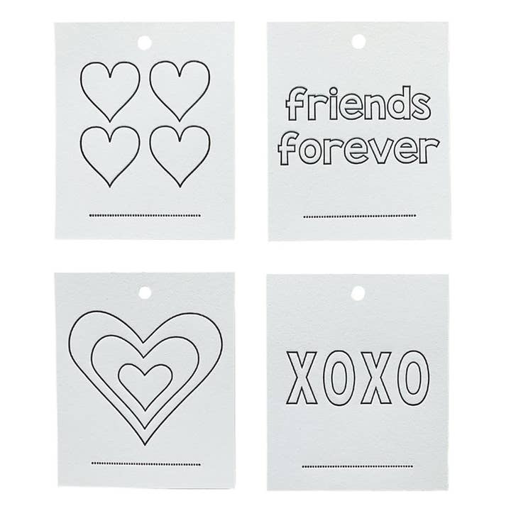 Letterpress Coloring Valentines for wholesale by Yozo Studio