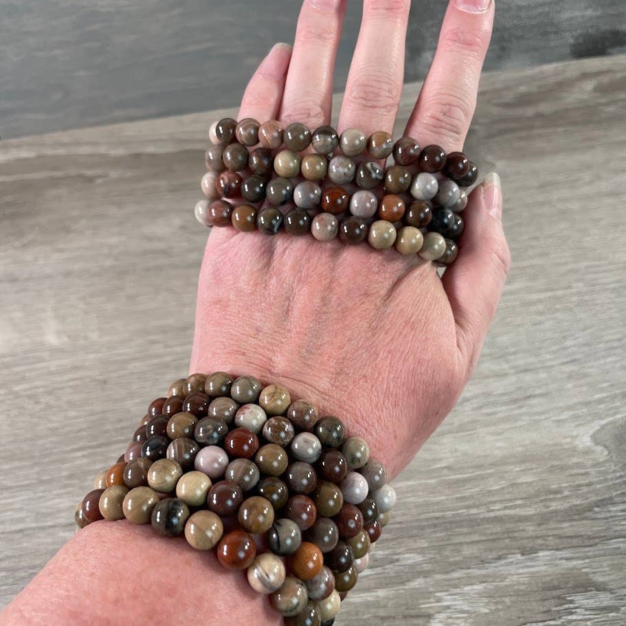 Keystone Crystals - Wholesale Beaded Bracelet - 8mm Round Gemstone Beaded Bracelets – Assorted Crystals Bulk20