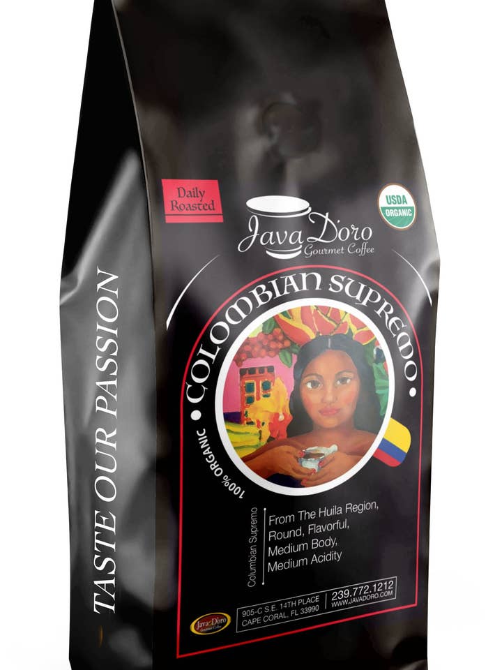 Organic Colombian Supremo for wholesale by Java Doro