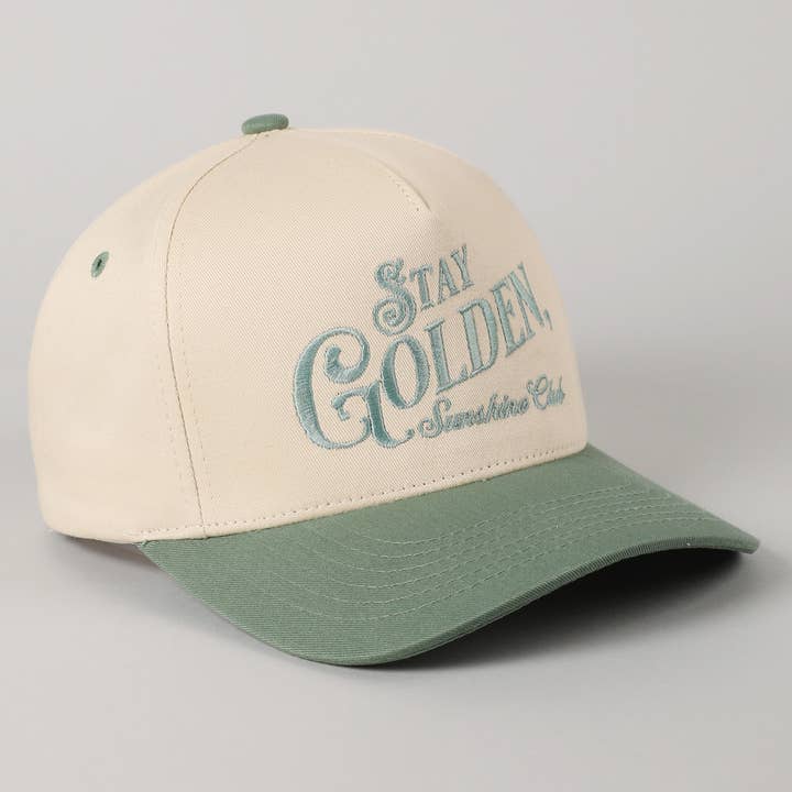Fashion City - Vente Casquette de camionneur – femme - Casquette Trucker Brodée Stay Golden Sunshine Club23
