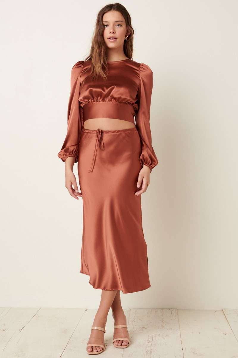 mittoshop - Wholesale Skirt - Women's - SATIN MIDI SKIRT5