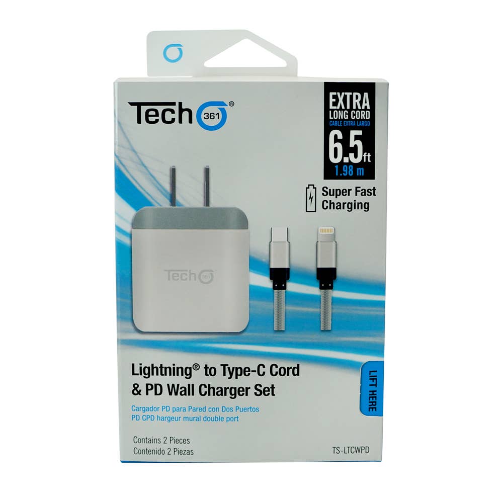 iTech361 – wholesale Laddningskabel – SUPER SNABB LADDNING IPHONE TILL TYP-C 6.5FT SLADD/VÄGGLADDARE1