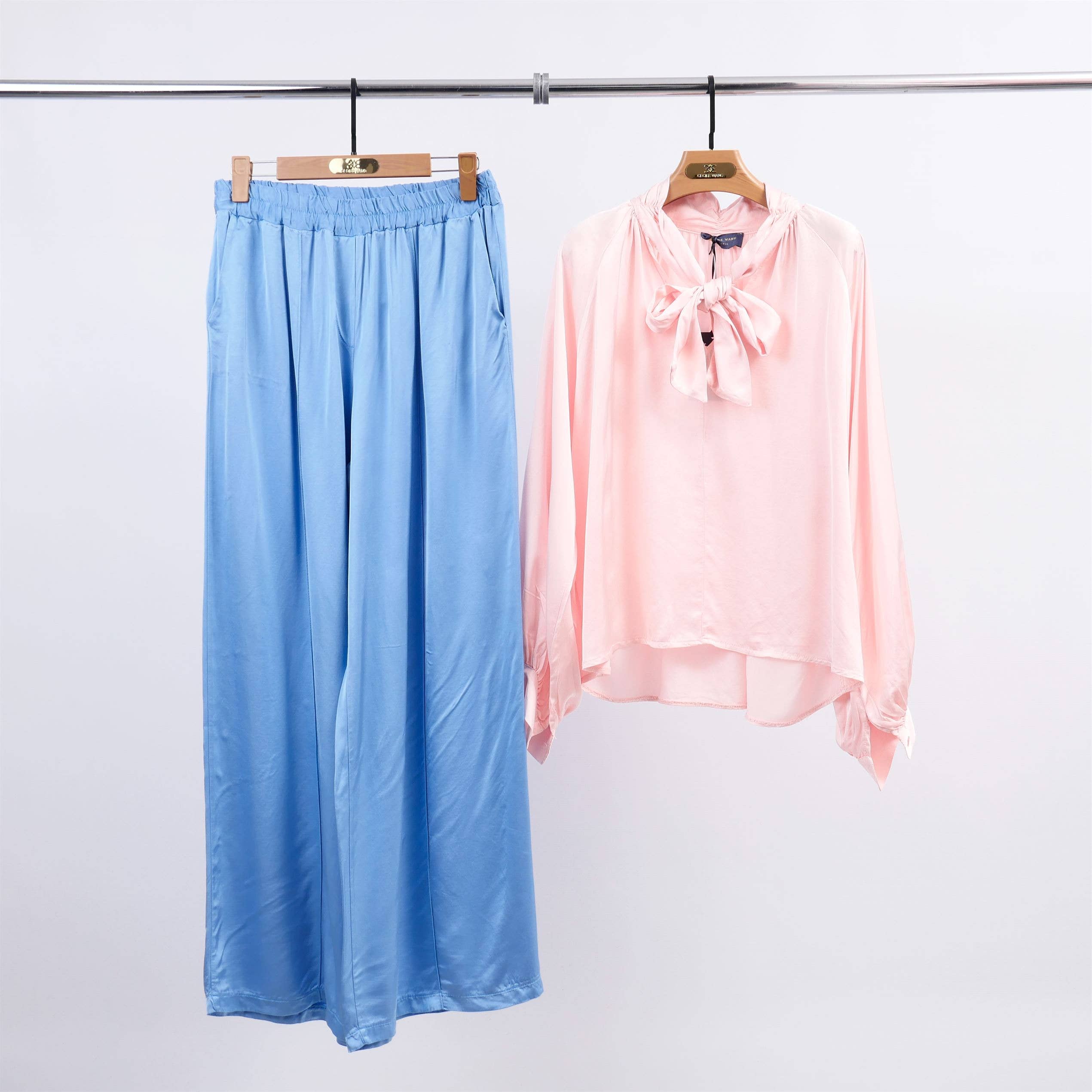 Cecile Wang - Wholesale Pants - Women's - Wide pants in satin viscose KD6706VS10