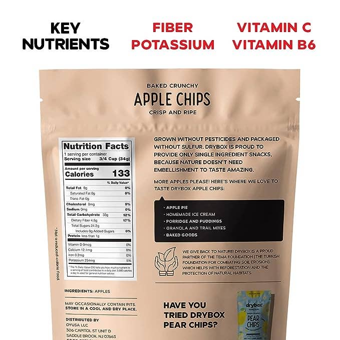 Biggbrands GmbH – Großhandel Fruchtsnacks – Drybox Trockene Apfelchips - Chips Doypack (34g) 1,2OZ1