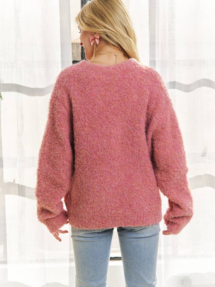 ADORA LA - Wholesale Knit Sweater - Women's - CESW3451A - WARM N COZY FUZZY SWEATER TOP18