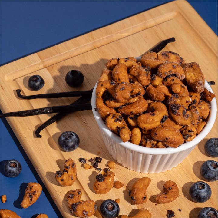 Earthside Farms - Wholesale Nuts - Blueberry Vanilla Cashews - Vegan Nut Snacks 4oz5