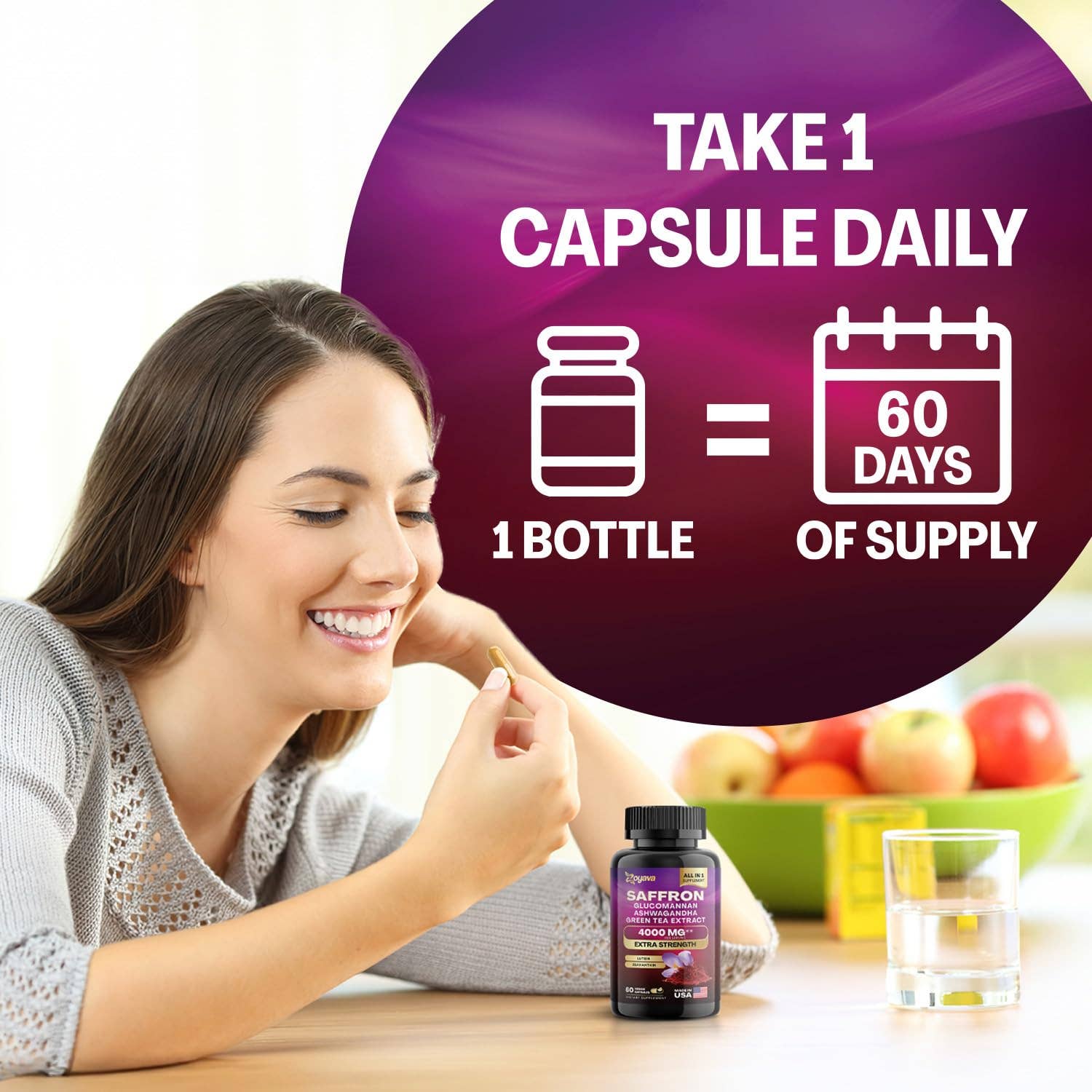 Zoyava - Wholesale Oral Supplement/Vitamin - Saffron ZestyZen Blend - 4,000MG5