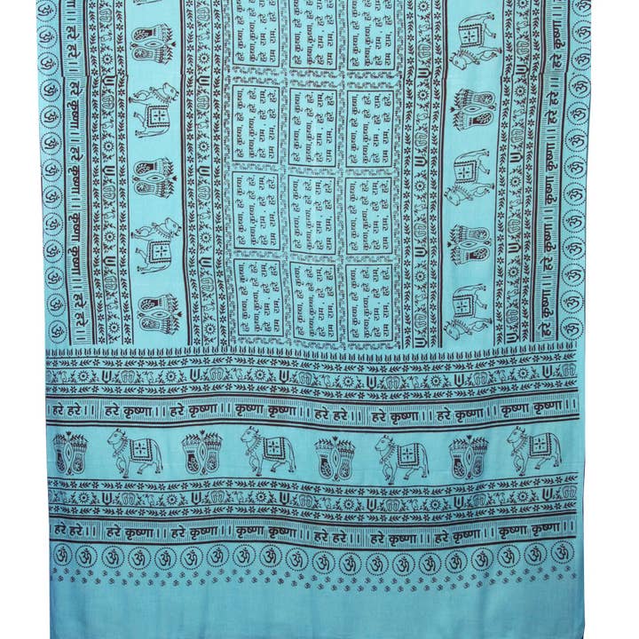 Prabhuji's Gifts – wholesale Yogahandduk – Meditation Yoga bön Sjal - Maha Mantra -Turq. Stor
