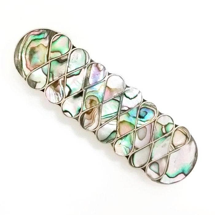 Costello International - Wholesale Barrette - Women's - Blue Pacific Abalone & Mother-of-Pearl Hair Clip Barrettes9