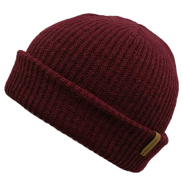 Basic Beanie Bordeaux Red for wholesale by Wakefield Headwear