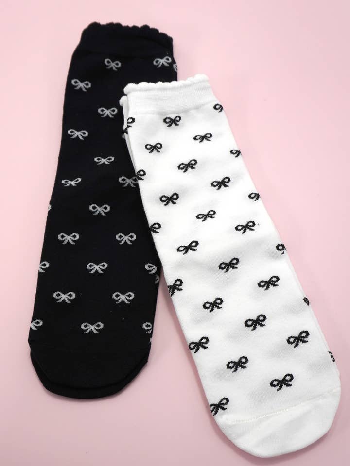 JOSSLYN by wall to wall - Wholesale Socks - Women's - MULTI BOW MID CALF LENGTH SOCKS | 40S02058
