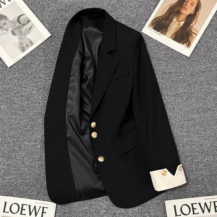 UZ Wholesale Store - Wholesale Blazer - Women's - Leisure Style Color Block Sleeve Blazer