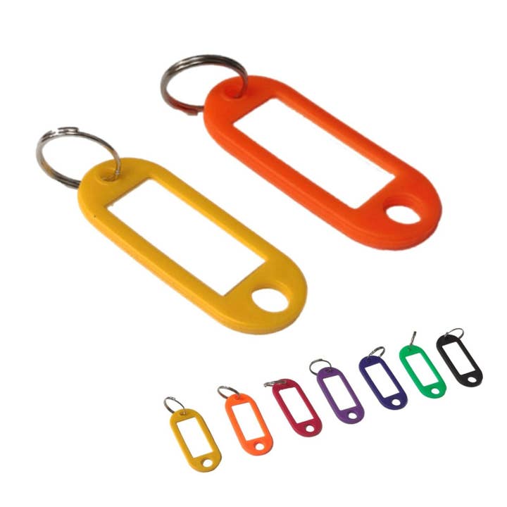 50 x Name Tag Keyring Assorted Colours for Car House Bag Key Identifier Label for wholesale by Chame
