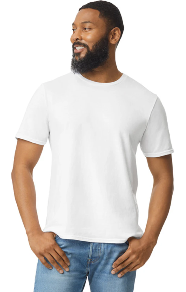 White Custom Designed - T-Shirts (White) Adult, Gildan, Softstyle Cotton for wholesale on Faire0
