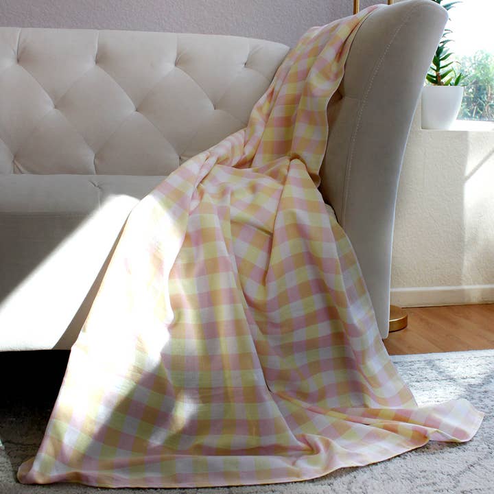 Madrás rosa pálido Textil para venta al por mayor de Kara Weaves