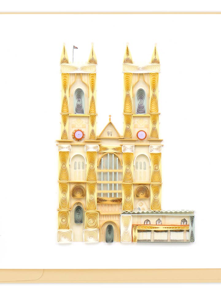 Westminster Abbey - Quilling Card, Handmade Greeting Card for wholesale by Second Nature Ltd