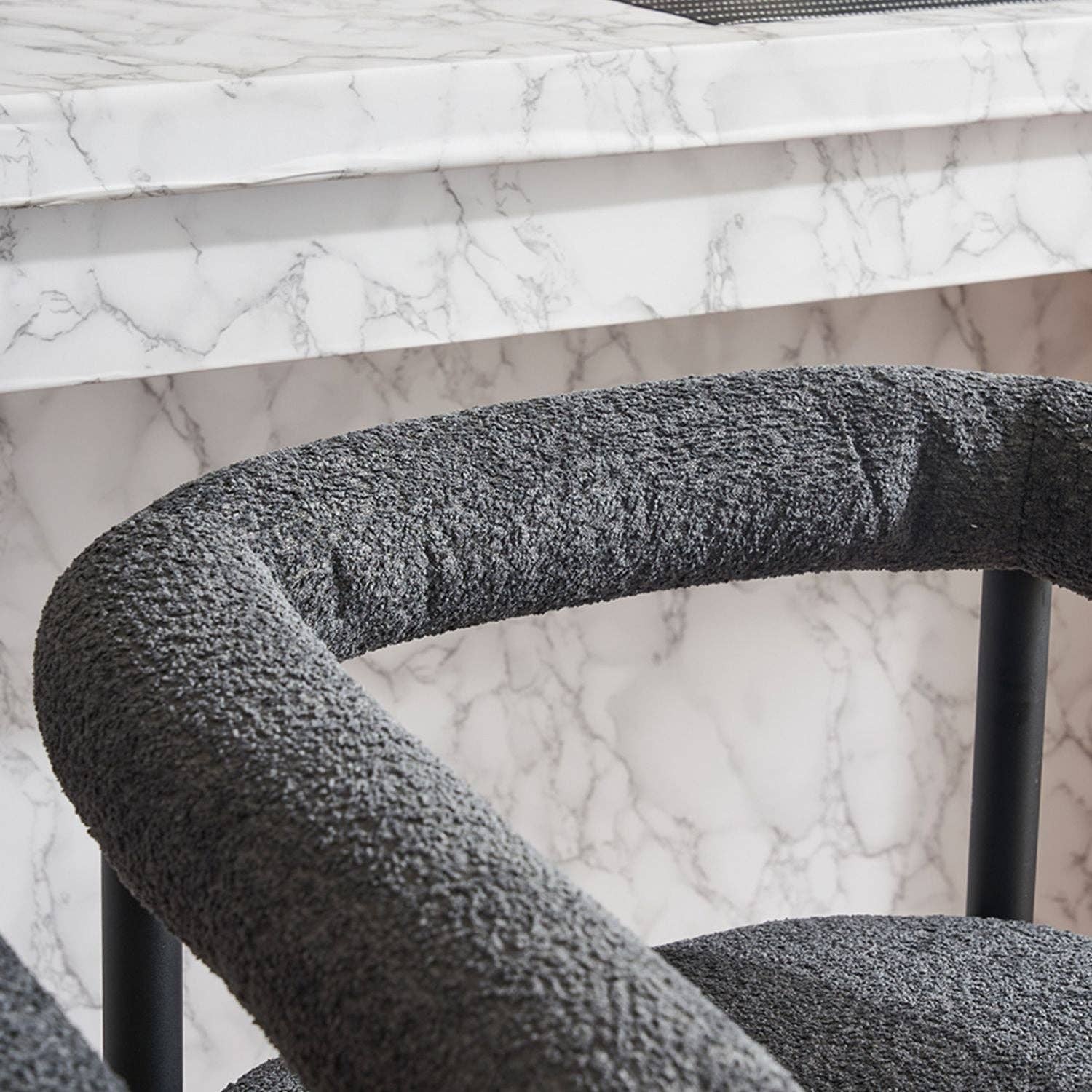 BlakOutlet - Wholesale Krukje - Moderne gestoffeerde barkrukken set van 2, Bouclé stof counterhoogte stoelen14