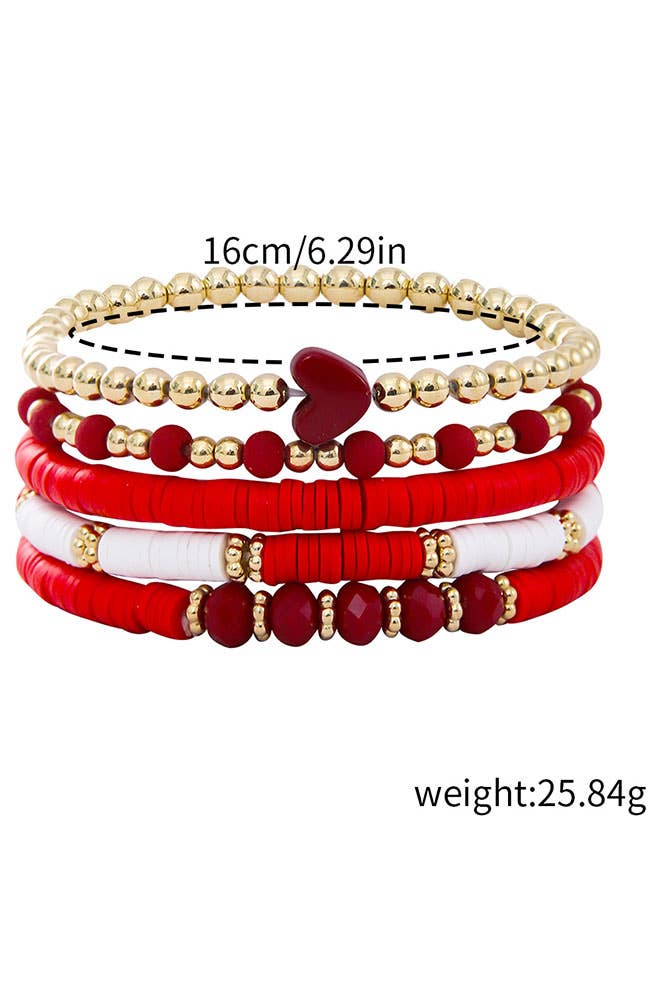 UNISHE – Engroshandel Perlearmbånd – Boho hjerte vedhæng perler armbånd MOQ 5stk ZK17691