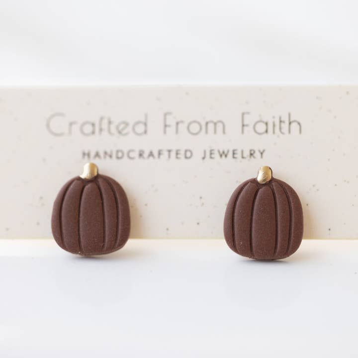 Pumpkin Studs for wholesale by Crafted From Faith, LLC