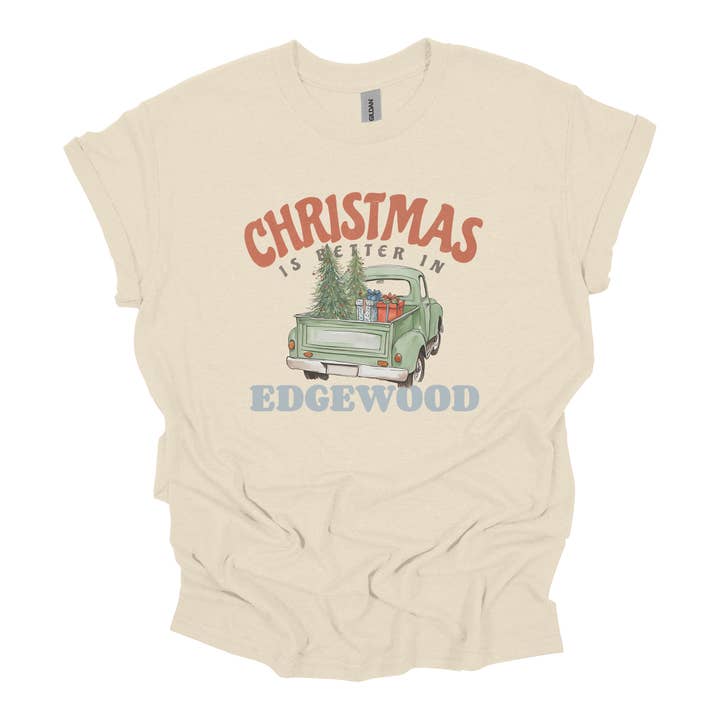 Christmas Is Better Green Truck Personalized Tee for wholesale by Kendrick Home