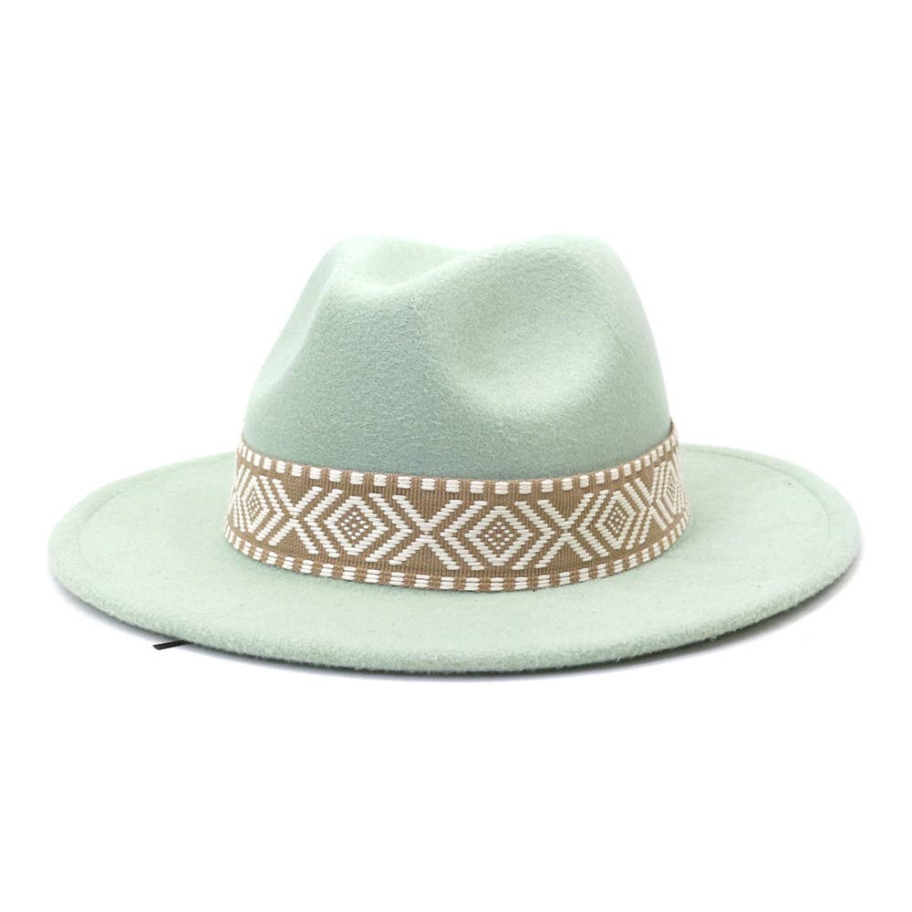 Suzie Q USA - Wholesale Fedora - Women's - Aztec Belt Retro Flat Fedora Hat18
