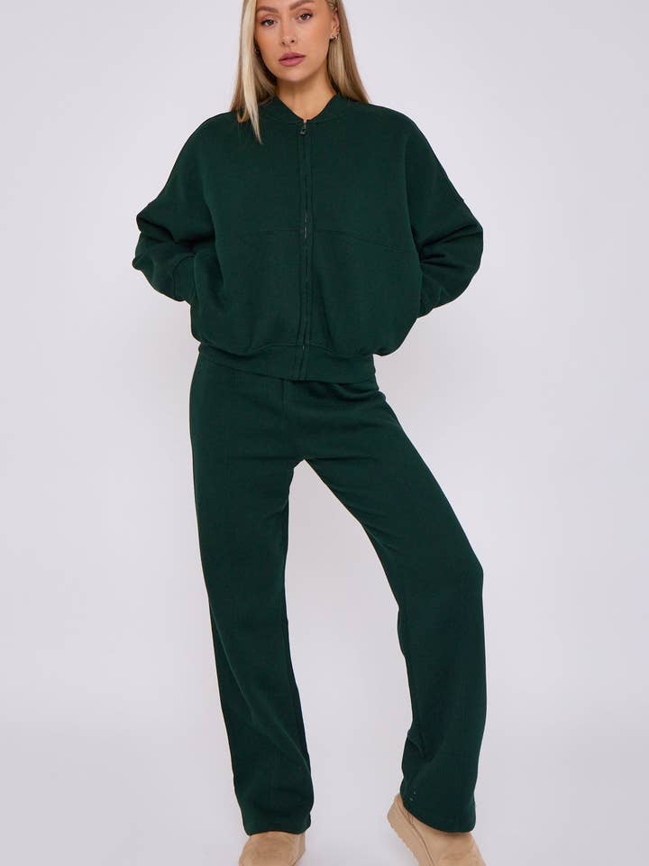 AX Labels - Wholesale Top & Pant Set (NOT Loungewear) - Women's - Oversized Bomber Style Fleece Zipper Co-ord85