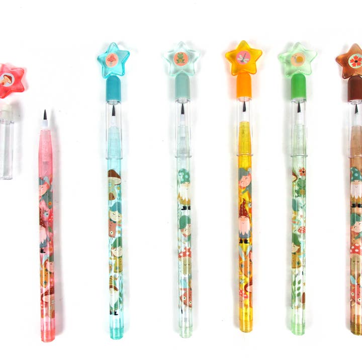 Tiny Mills - Wholesale Pencil - 24 Pcs Garden Gnomes Mushroom Fairies Multi-Point Pencils2