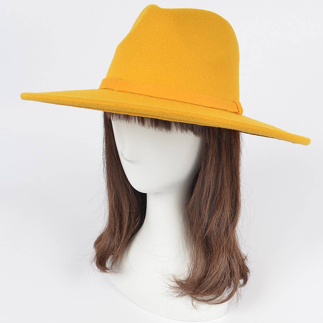 3AM BY H&D ACCESSORIES - Wholesale Fedora - Women's -  Faux Wool Leo Band Fedora Hat9