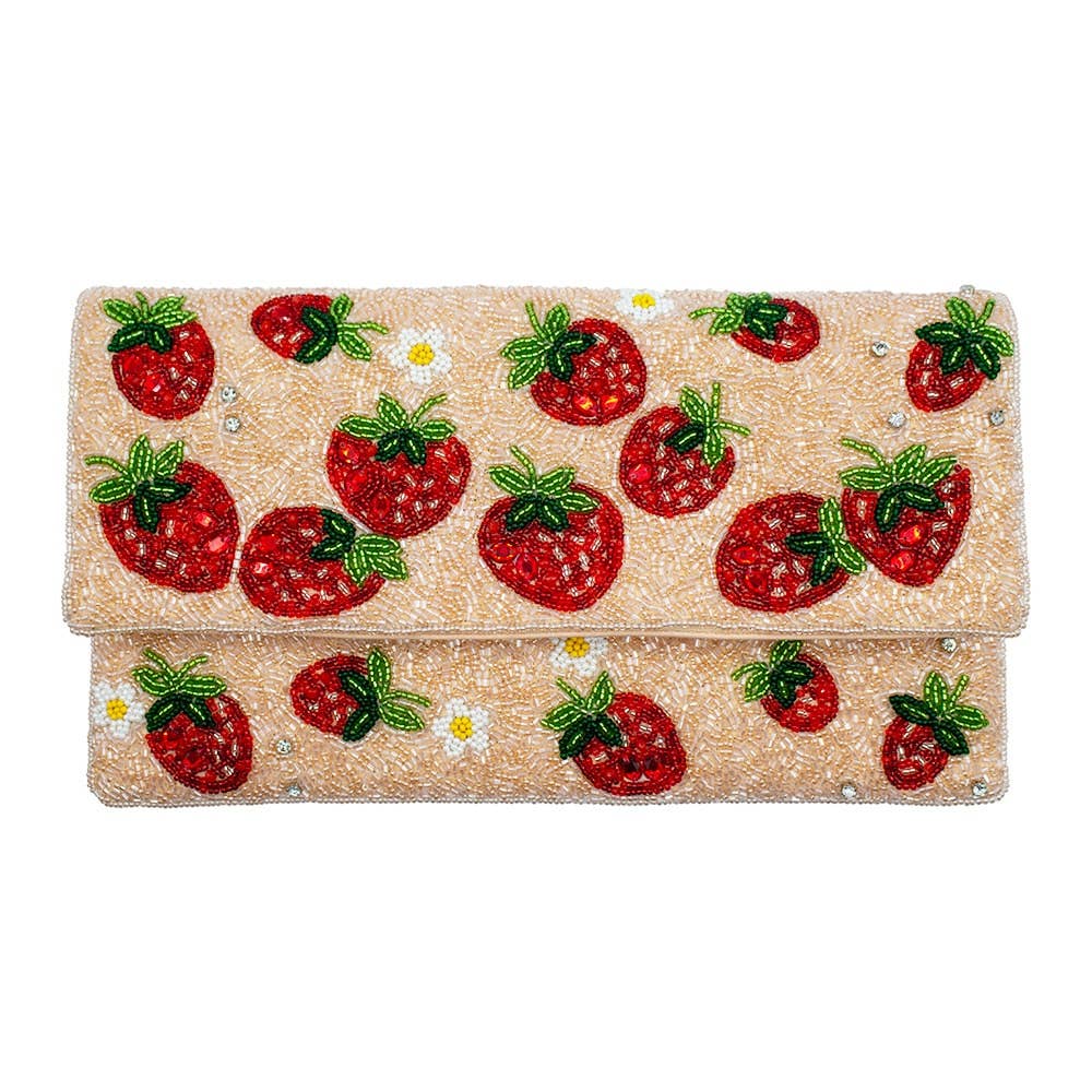 Pizzazz, Inc. - Wholesale Clutch Bag - Women's - Strawberry Beaded Clutch0