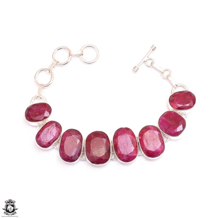 Stunning Beauty! Kashmir Ruby Genuine Gemstone Bracelet B4564 for wholesale by SARAH DESIGNS JEWELRY