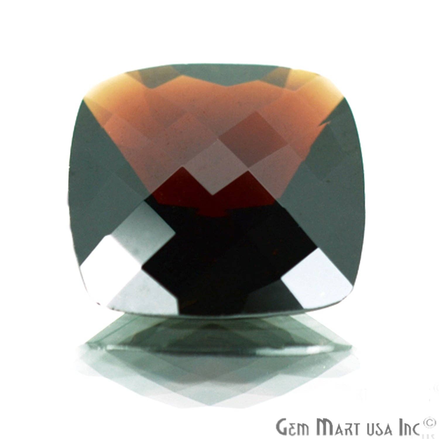 GemMartUSA - Wholesale Art Stones - Natural Garnet Cushion Faceted Loose Gemstone, 14mm, 1Pc2