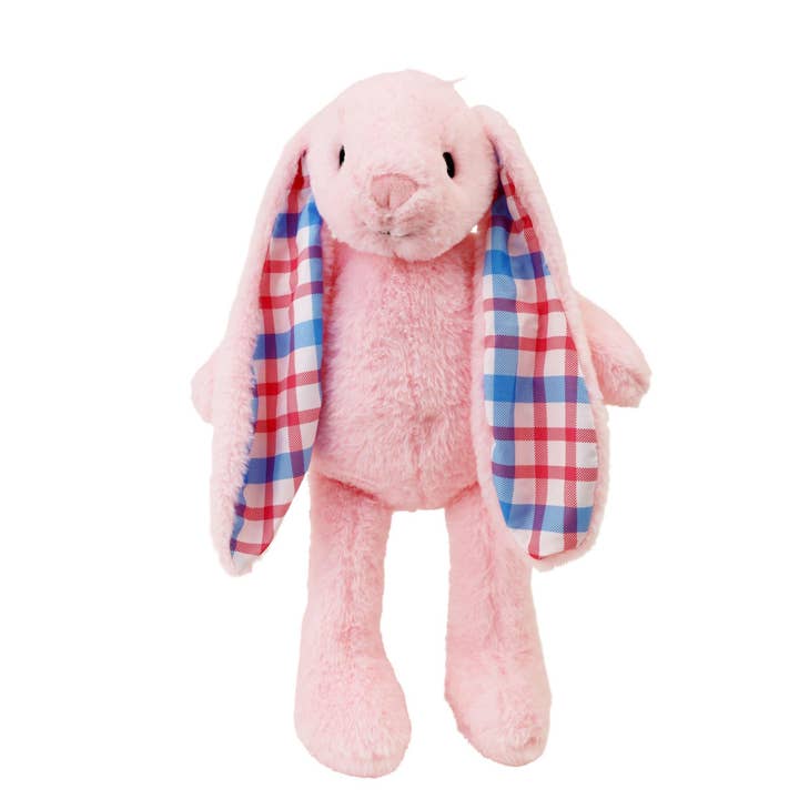 OrangeOnions - Wholesale Stuffed/Plush Toy - Kids & Baby - Pink Plaid-Eared Bunny Easter Plush 14" Easter Soft Toy