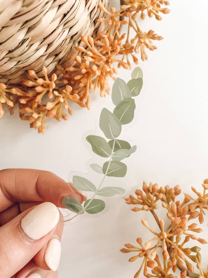 Clear Eucalyptus Sticker for wholesale by Made by Cait J