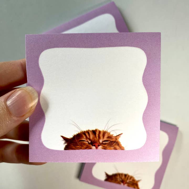 Peeking Cat Post-It Note (Purple) for wholesale by Cat Loaf Studio