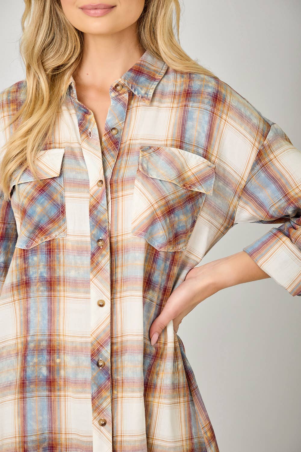 Mystree - Wholesale Dress - Women's - 61161 Washed Plaid Shirt Dress21