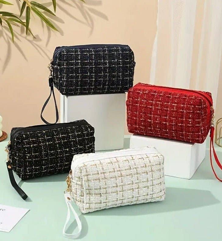 MiMi Wholesale - Wholesale Pouch - Women's - EG10307 Tweed Pouch With Wristlet Strap8