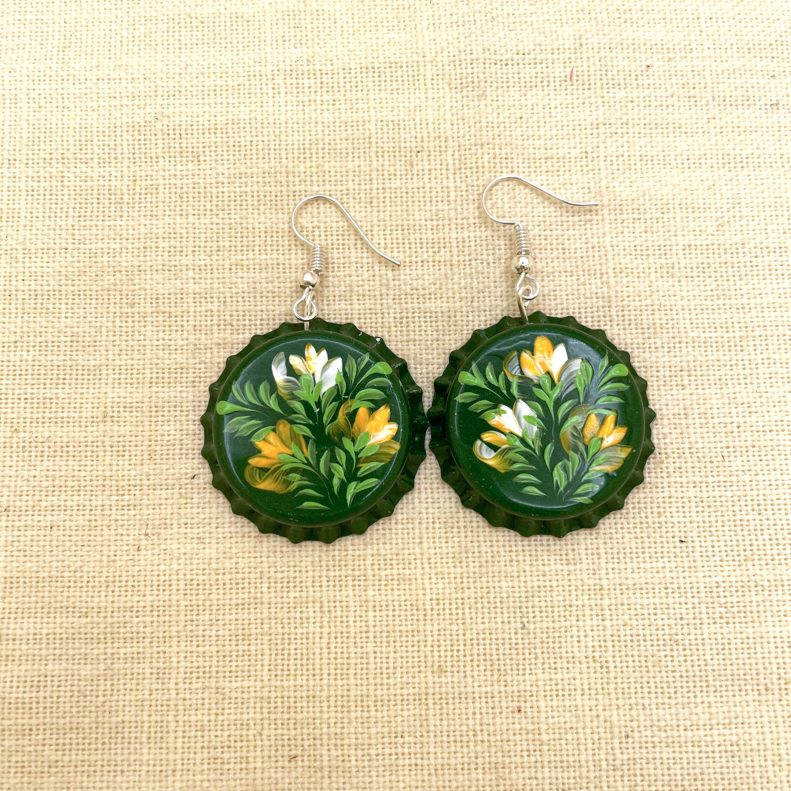 Tesoros Trading Company - Wholesale Dangle Earrings - Bottlecap Earring Skeleton, Peru2