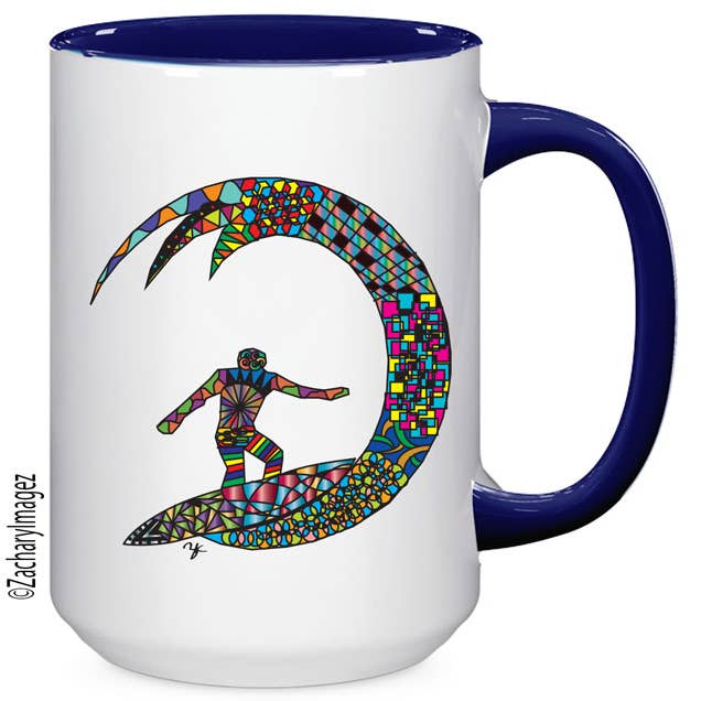 Tasse en céramique Colorful Surfer 15 oz pour la vente par Zachary Imagez