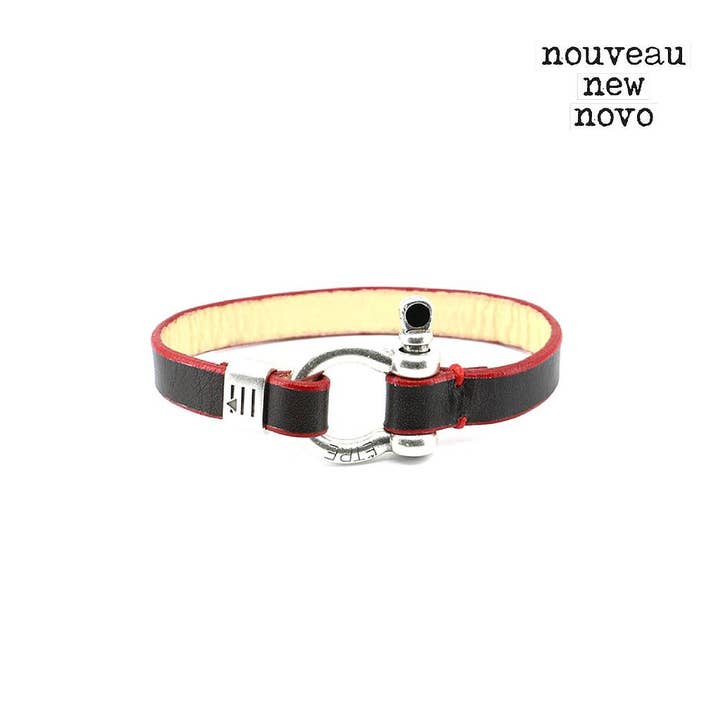 Pulseira masculina | Grand Devilish - chocolate amargo e vermelho por atacado de Être - Bracelets & Accessories