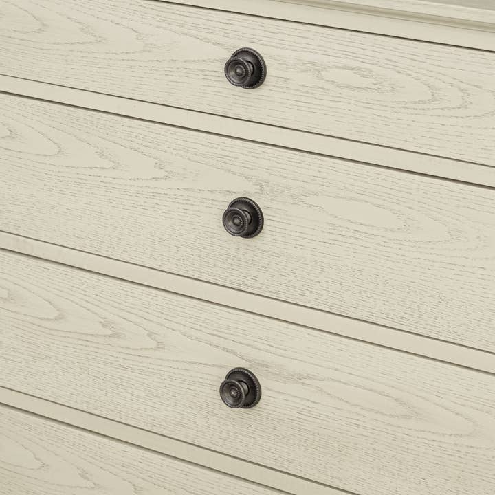 Olliix - Wholesale Cabinet - Modern Classic 70"W 6-drawer Wood Dresser, Antique Cream *10