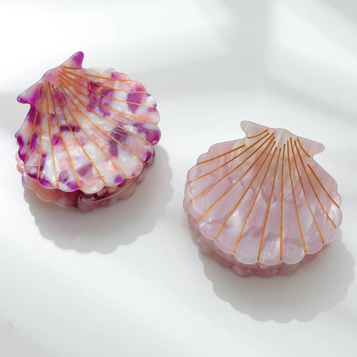 Adorro - Wholesale Hair Clip - Women's - Oceane Seashell Claw Clip - Medium5