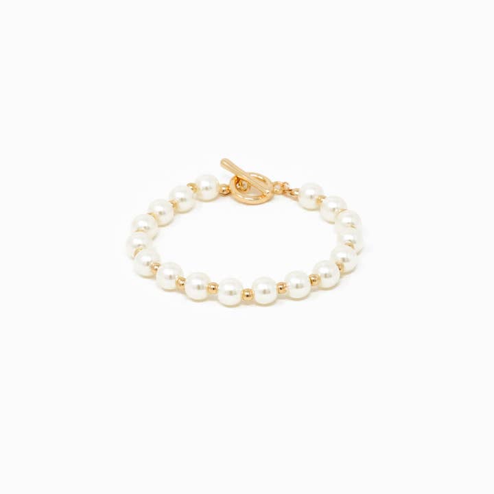 Sessori - Wholesale Beaded Bracelet - Mixed Pattern Acrylic Pearl Toggle Bracelet
