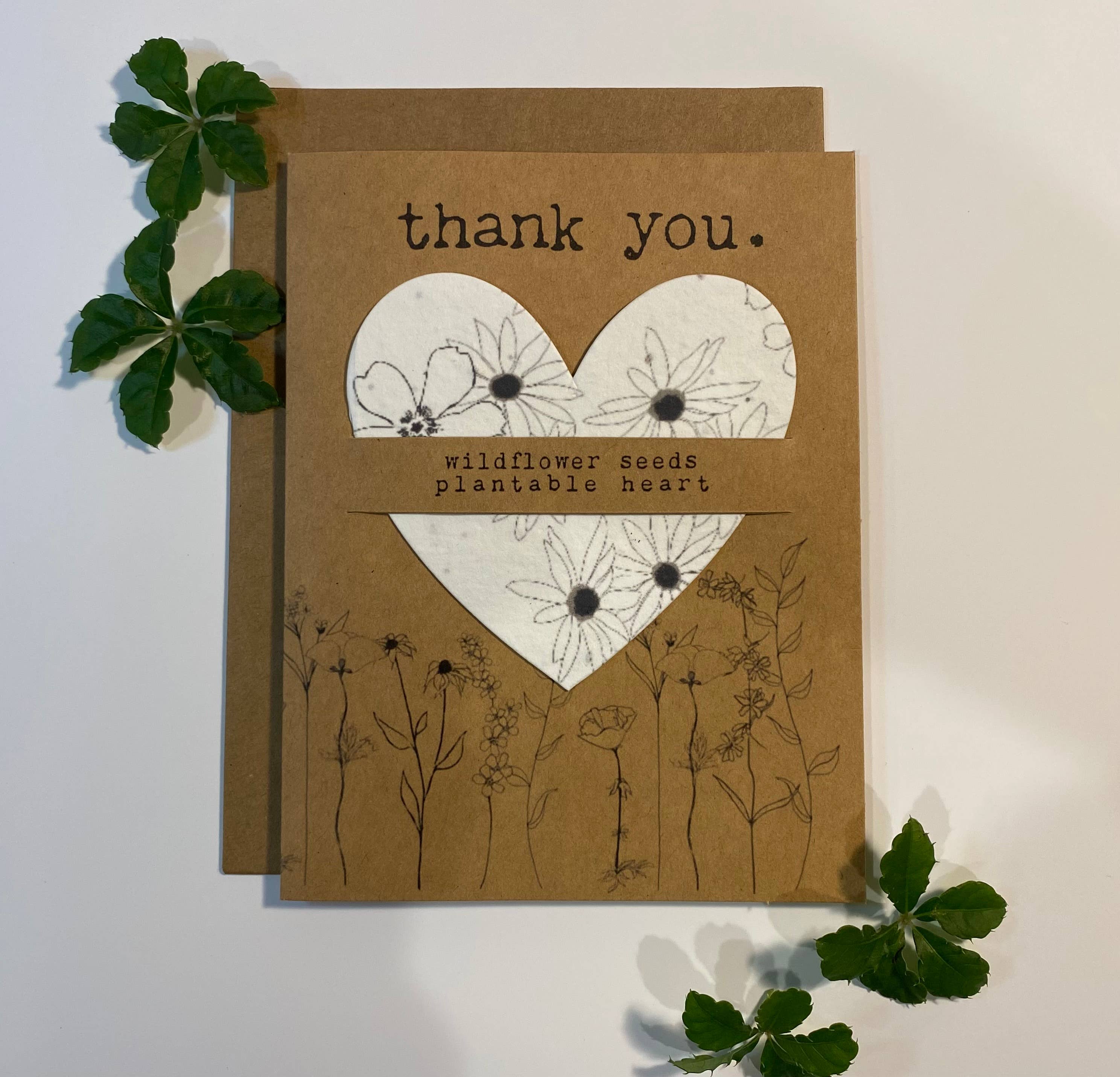 The Raven’s Edge Studio – Großhandel Dankeskarten – Wildblumensamen Pflanzbare Herzkarte: Danke, Umweltfreundlich8