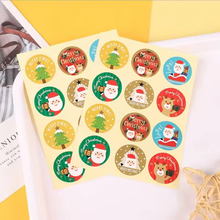Sostraw & SmartThings - Wholesale Sticker - Pack 120 Lovely Stickers Christmas Santa Claus Gift 26mm0