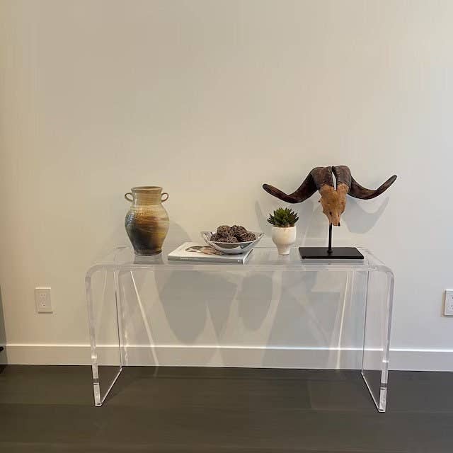 Plasticmart - Wholesale Console Table - Acrylic Console Tables Waterfall Style Clear and Colors4