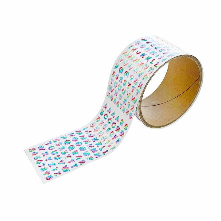 WS-Rainbow Stripe Alphabet Stickers on the Roll for wholesale by Pipsticks